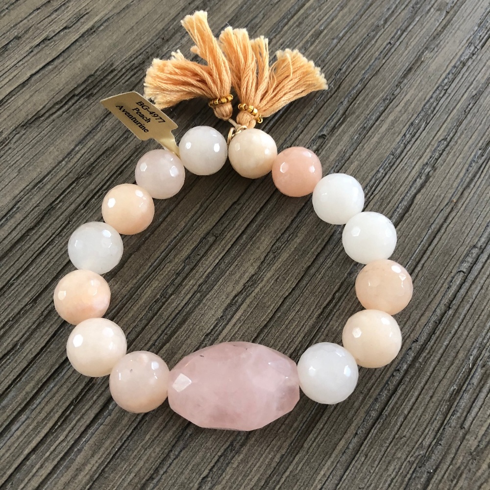 New Auth Chan Luu Peach Aventurine Stretch Bracele